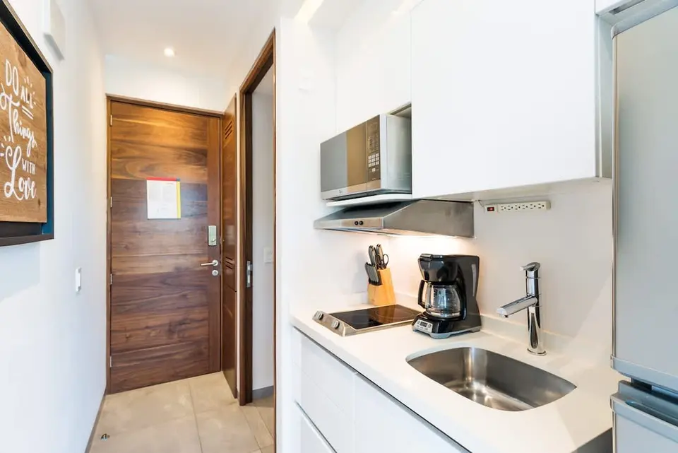 Fully equipped kitchen. Prepare meals with ease during your stay.