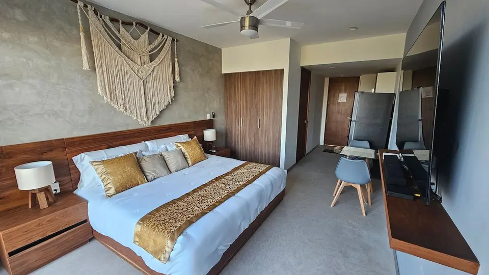 Spacious king-size bed for maximum comfort.