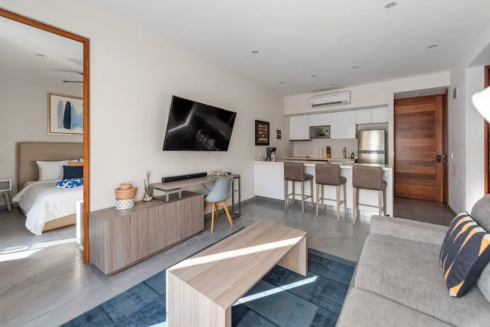 Modern kitchen; fully equipped for cooking.