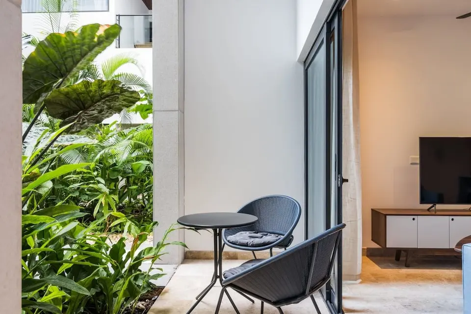 Enjoy your morning coffee on your private patio.