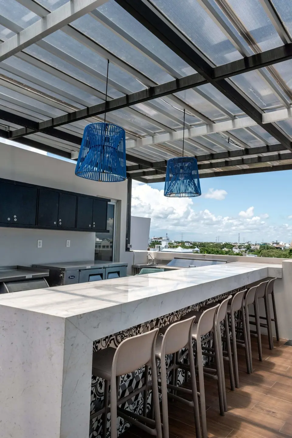 Rooftop bar; enjoy a drink with a view.