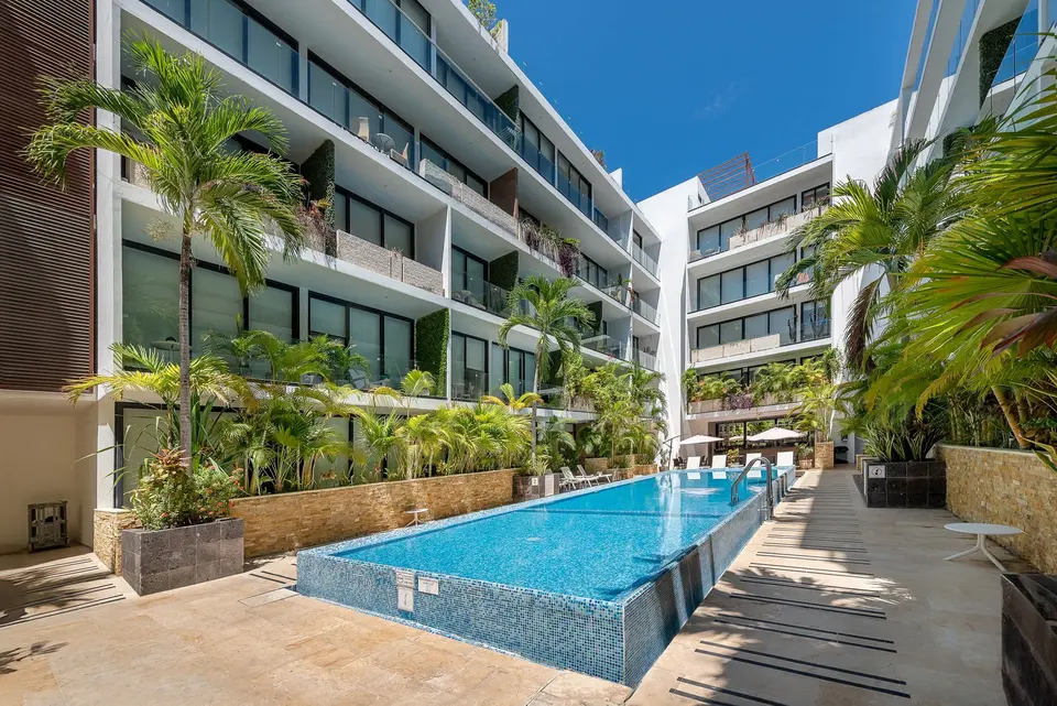 The main pool is in the heart of the building