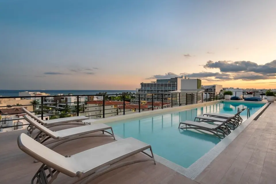 Ocean views from the rooftop pool.