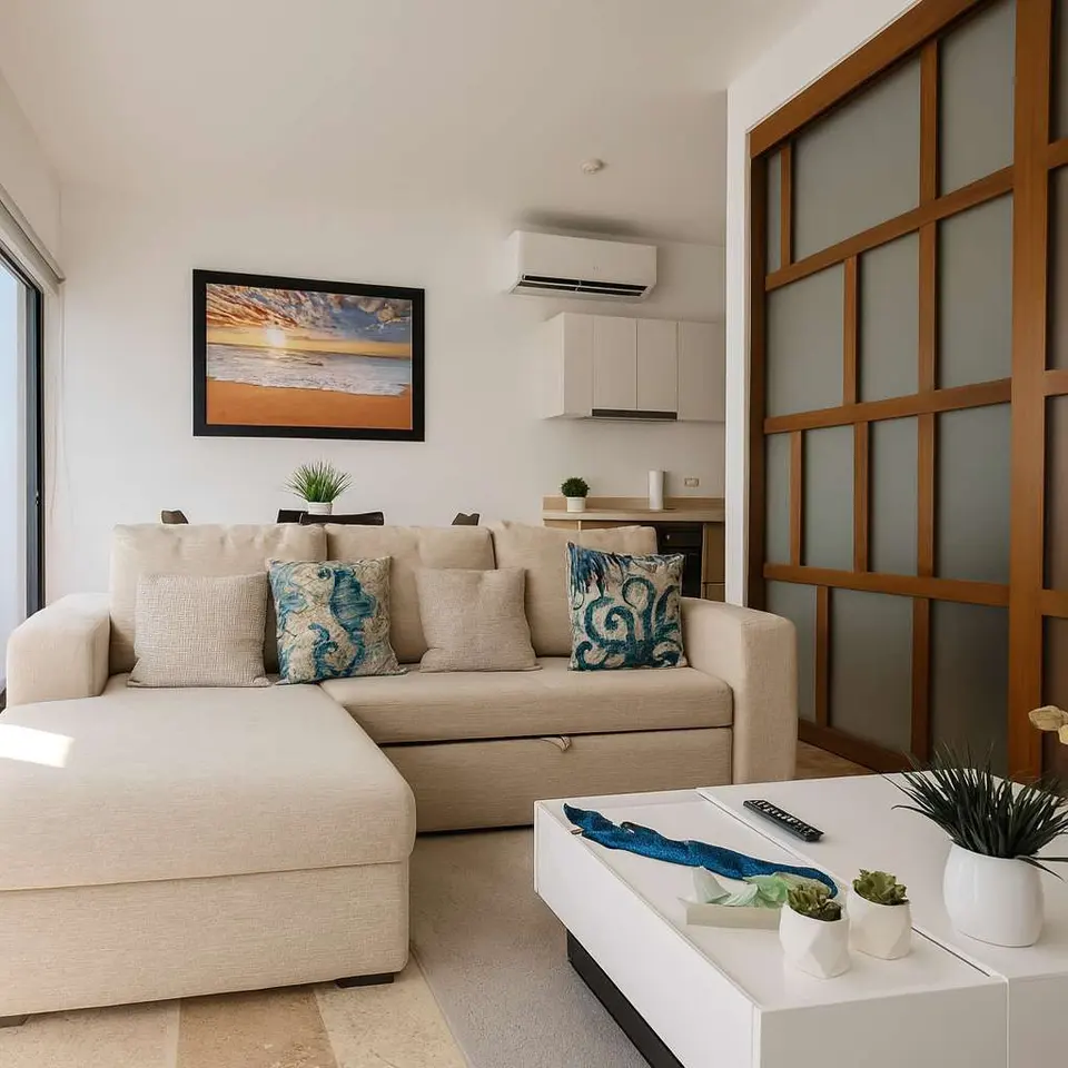 Spacious living room with style and comfort