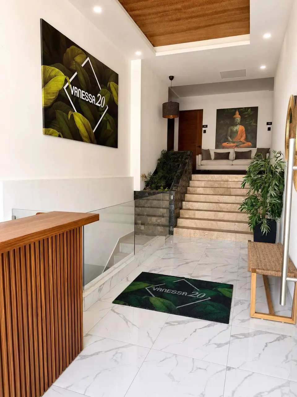 A modern and well-kept entrance that sets the tone for a comfortable, practical, and relaxed stay in Playa del Carmen.
