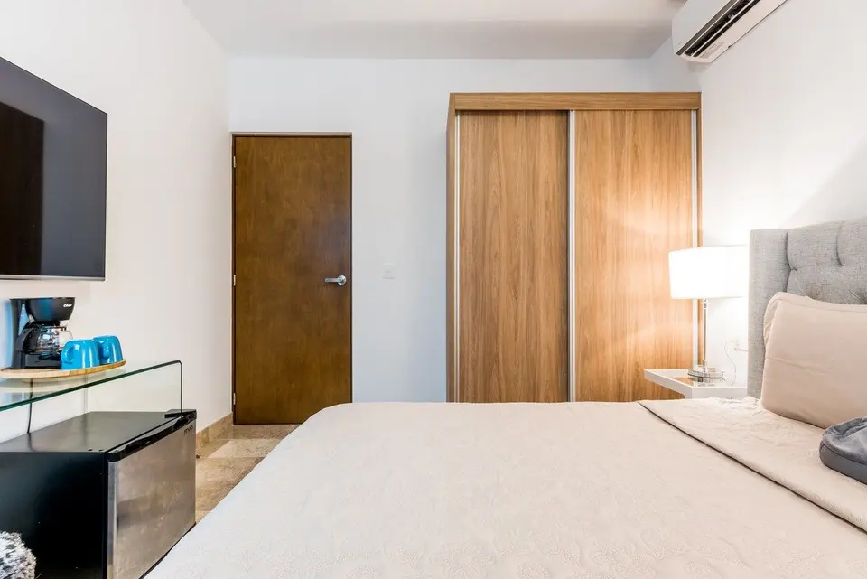A room so comfortable you'll feel at home... but close to the beach