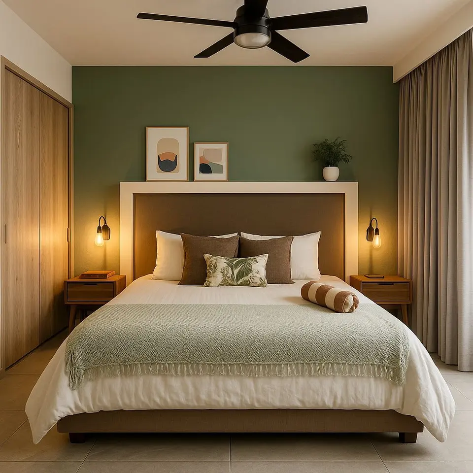 Comfortable king-size bed for a restful stay. Newly renovated space.