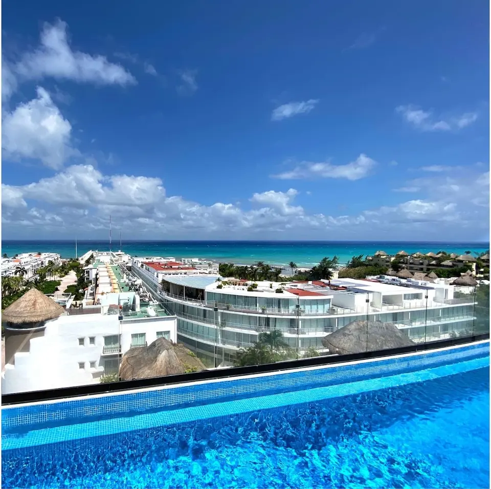 Rooftop pool; refreshing escape.