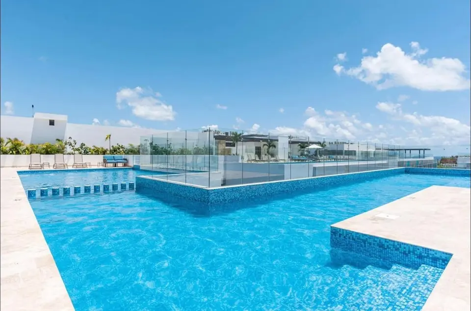 Enjoy the rooftop pool and stunning views.