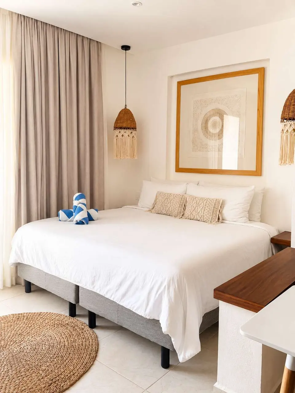 Wake up to natural light, a super comfortable king-size bed, and a serene atmosphere designed for relaxing and enjoying every moment of your stay.